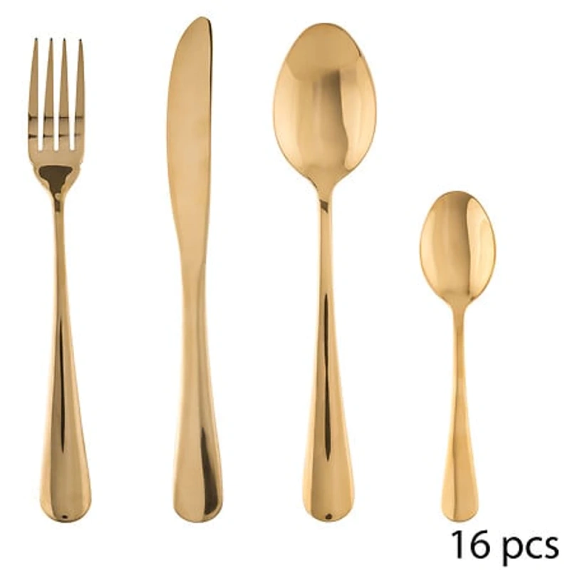 Söögiriistade komplekt Secret de Gourmet, 16-osaline, Kuldne