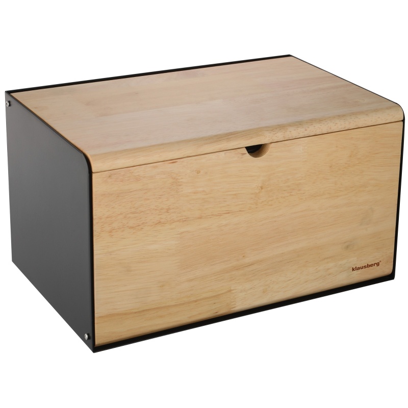 Leivakast Klausberg Matt Black & Bamboo KB-7386