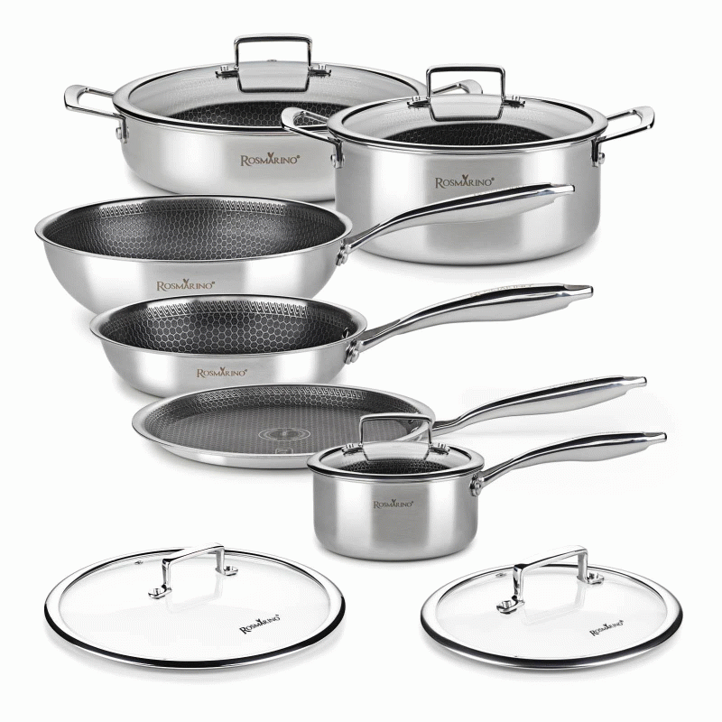 Rosmarino HexaPRO 11-osaline eksklusiivne komplekt: Wok, Pannkoogid & Haudepott