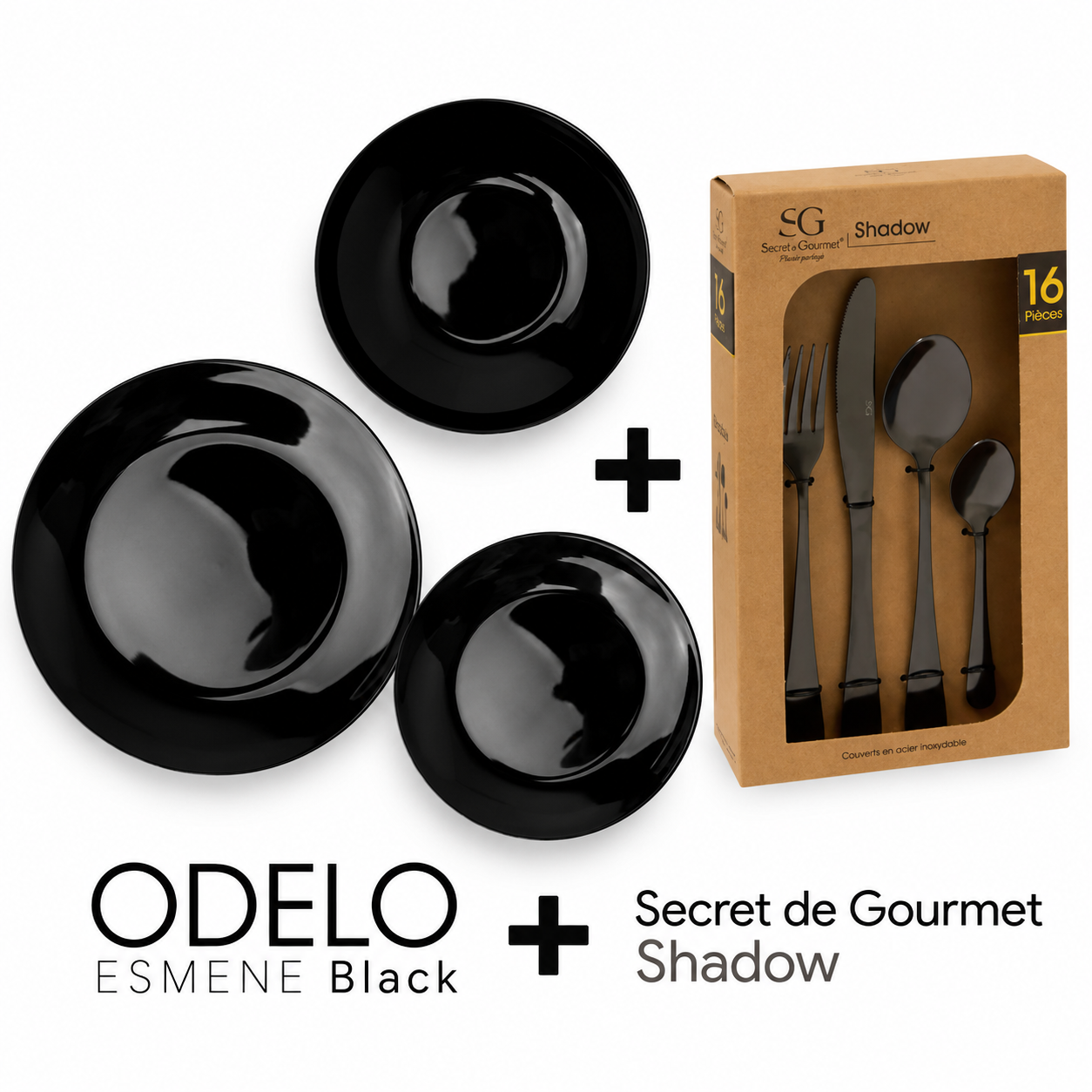 ODELO Black ja mustad söögiriistad